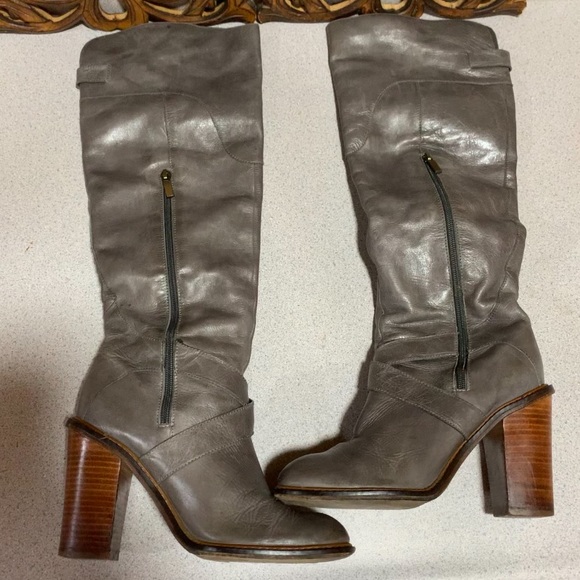 Boutique 9 BTCharissa gray leather knee boots - Picture 6 of 12
